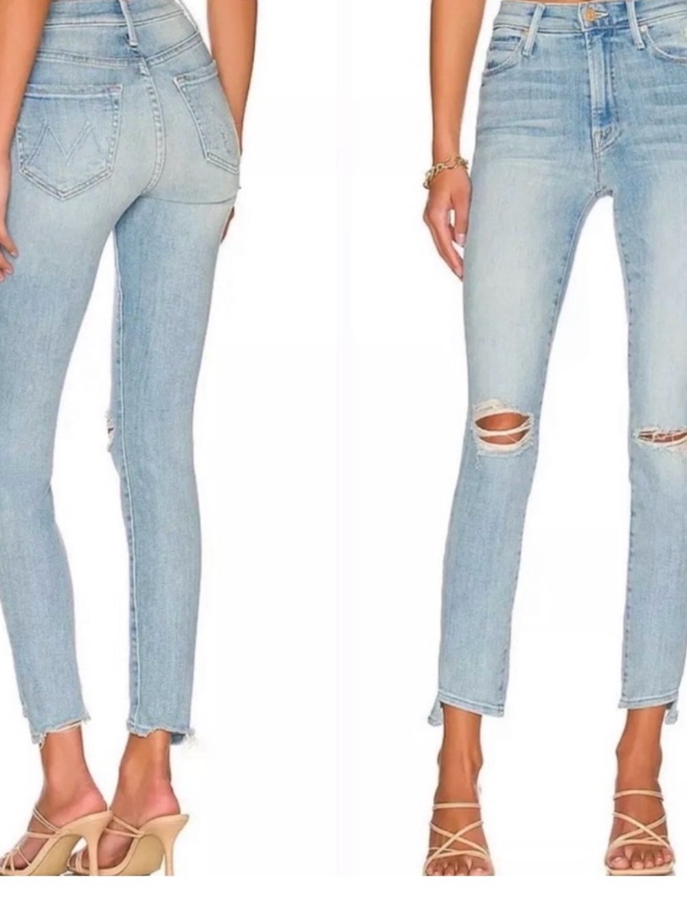 Mother Denim size 26 the stunner zip ankle step chew Poisoned Petals